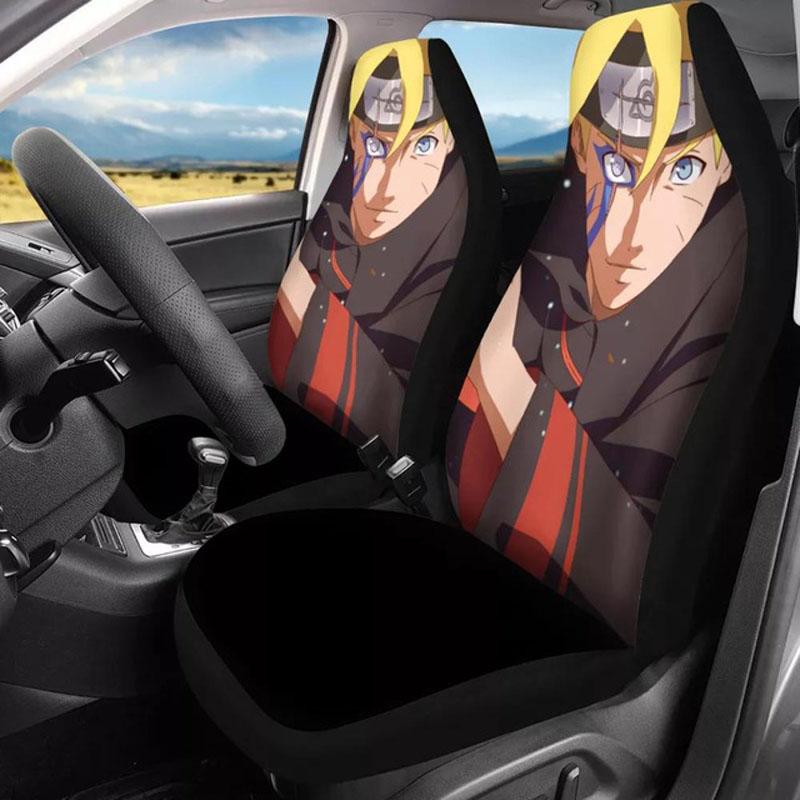 

Custom Classic Anime Print 2pcs/set Car Seat Cover Cartoon Car Protector Case Dust Dirty Proof Auto Supplies Auto Seat Cushion