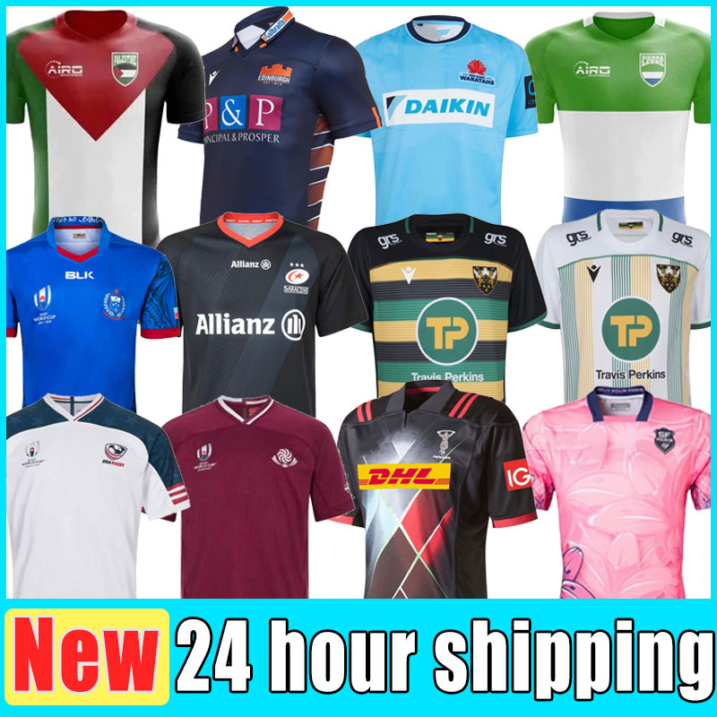 

SARACENS Edinburgh Sierra Leone Samoa rugby jersey national shirts uniforem, Black