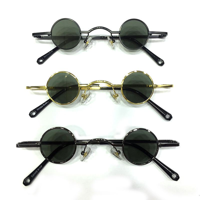

2021 New Small Round Glass Sunglasses Male Women Vintage Sun Glasses for Men Crystal Stone Lens Anti Scratch Retro Steampunk Ewid