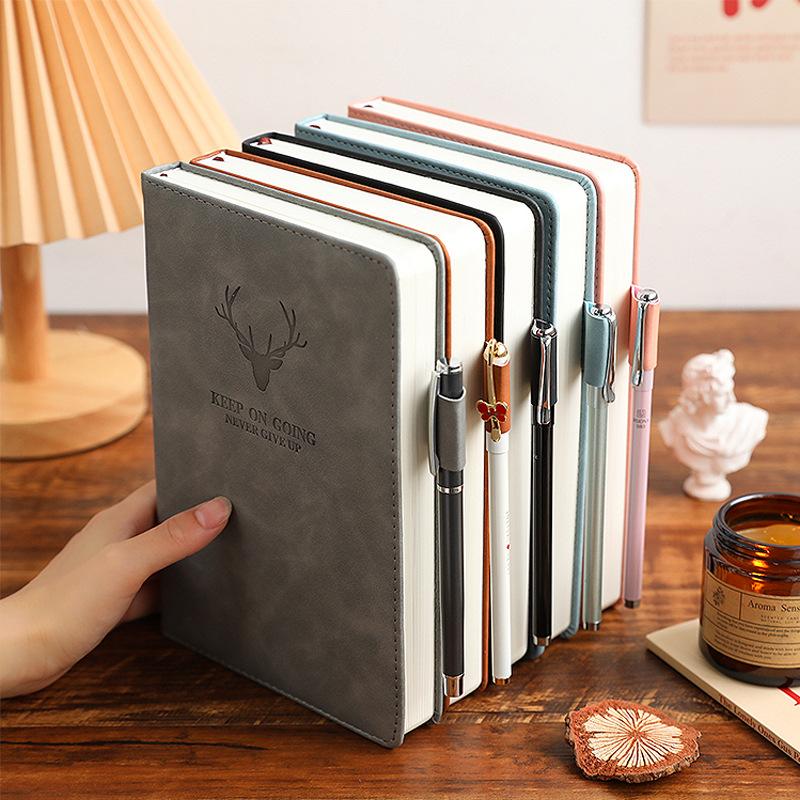 

notepads 180 sheets 360 page super thick a5 journal daily business office work notebook simple college diary school supplies, Purple;pink