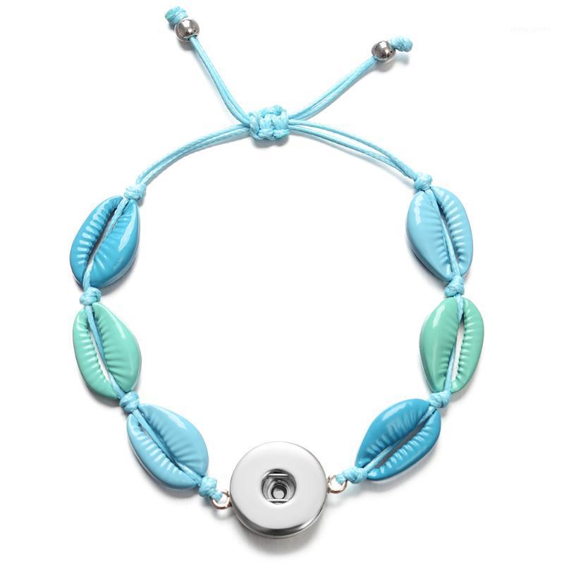 

Charm Bracelets 10pcs/lot 6colors Handmade Shell Made Of Alloy Material Bracelet Ginger Snap Button 18mm Jewelry Adjustable NN-740*101