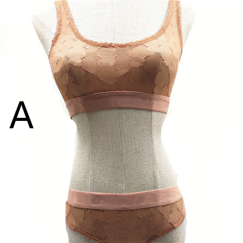 

Classic Letter Lingerie Set with Box Elegant Belt Underwear Fashion Mesh Hollow Lingerie Party Sexy Corsets Women Home Bustiers Underwear, A (with box)