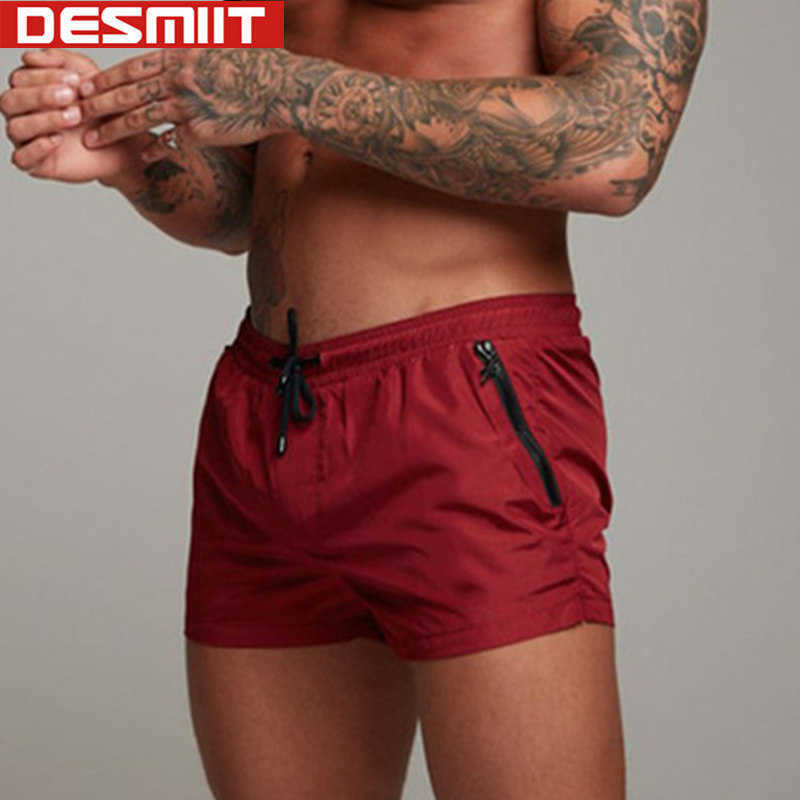 

Zipper Pocket Men Swimming Shorts Swimwear Swimming Trunks For Men Swimsuit Desmiit Beach Bathing Board Short Pants Surf Briefs P0813, Silver grey