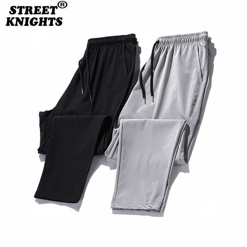 

Casual Pants Men Joggers Sweatpants Solid Color Elastic Waist Trousers Fitness Sportswear Fashion Summer Spring Sweatpants 210702, Black01