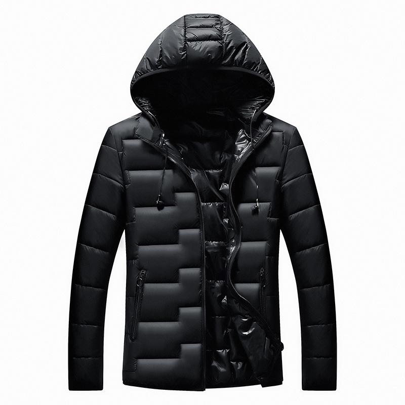 

Men's Down & Parkas Winter Cotton Casual Coat Hooded Warm Cotton-padded Jacket Suit, Black