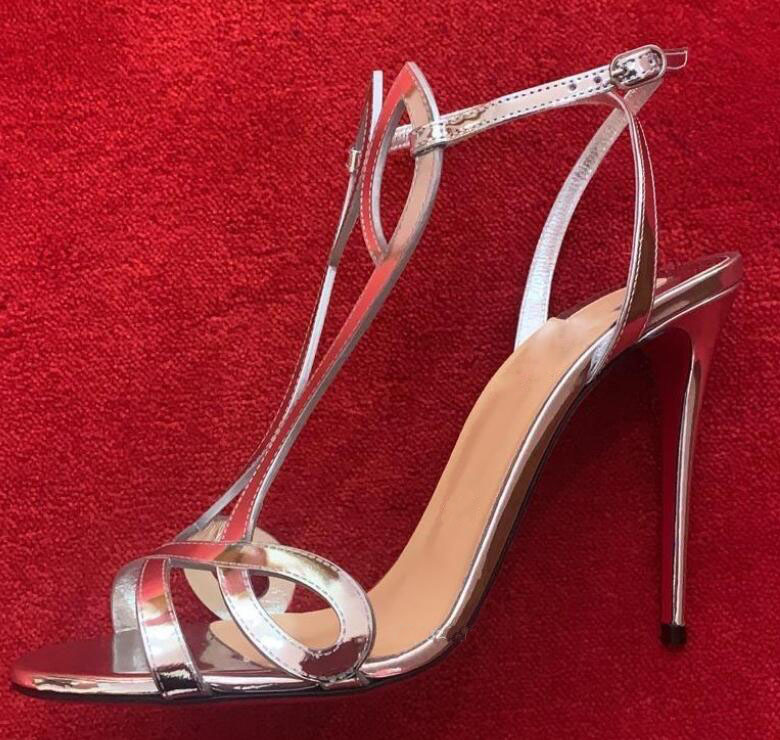 

Summer Women's Sandals Red sole Double L Sandal Cataclou Fashion Ladies High Heels Ankle Strap Gladiator Sandalias Party Wedding EU35-43