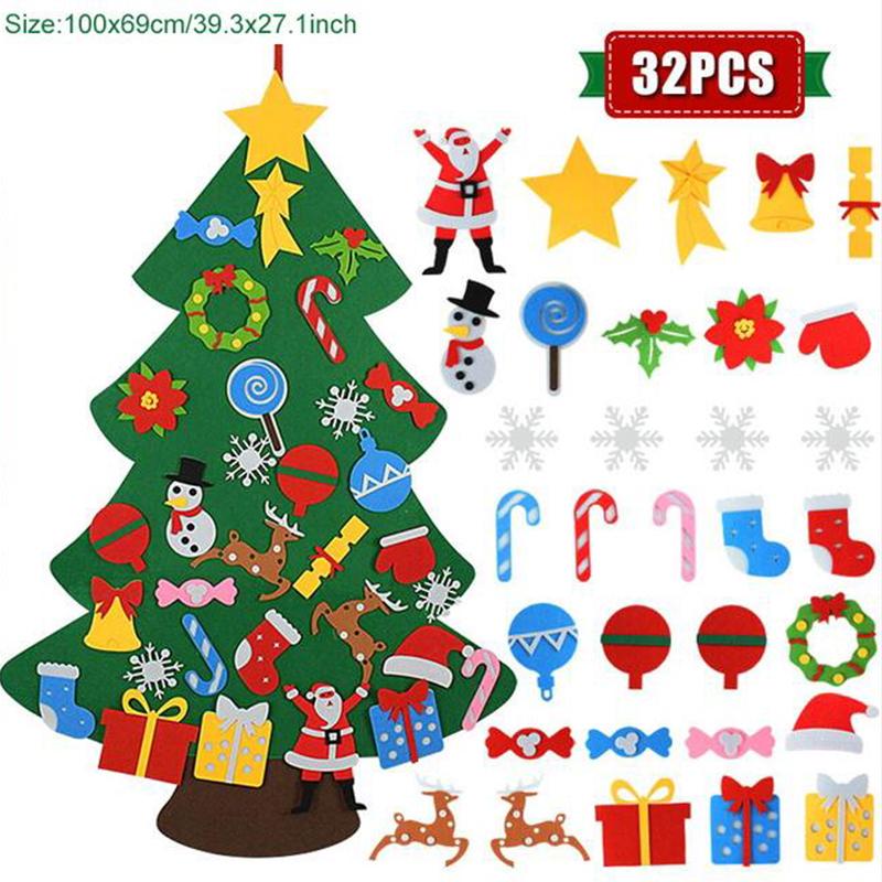 

Christmas Decorations Decoration Children's Handmade Diy Three-dimensional Felt Cloth Tree Ornaments For Home Year Gifts