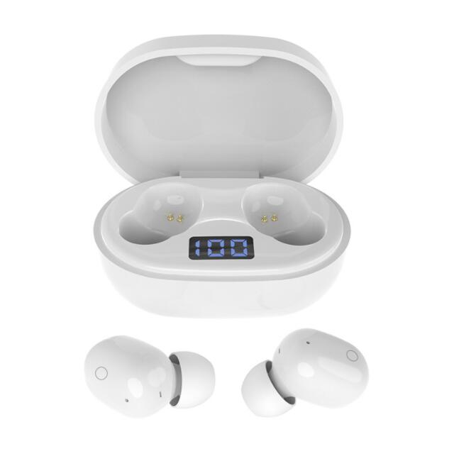 

100% Noise cancel ANC TWS Earphones Gps Rename Bluetooth Headphone paring wireless Charging case Earbuds new, White
