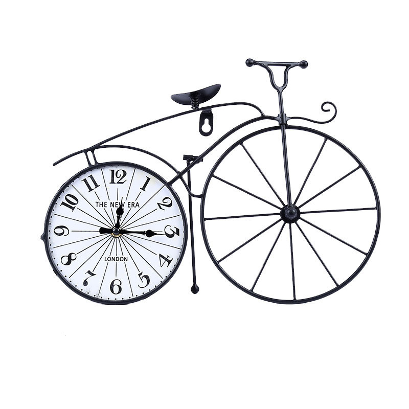 

american creative alarm bicycle iron seat home bedroom clock personality gift