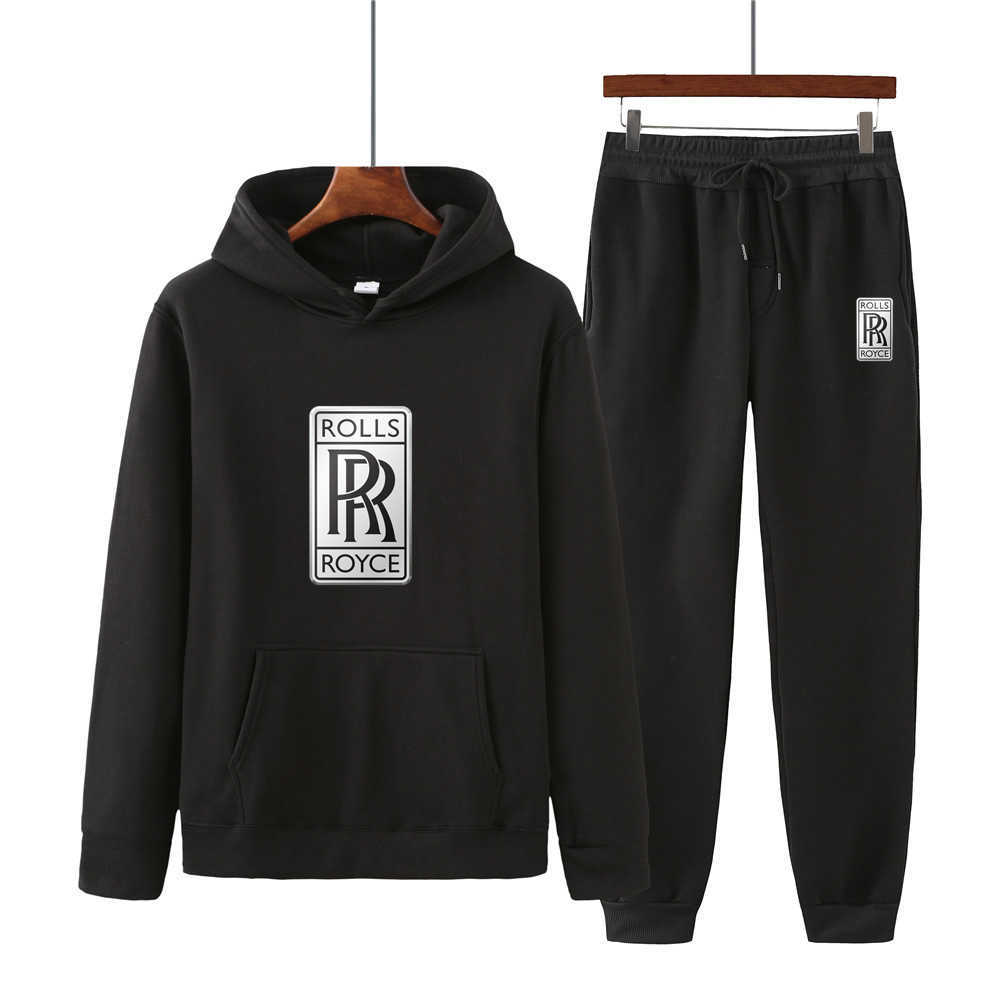 

Rolls Royce Men's Sets Hoodies+pants Autumn Winter Hooded Sweatshirt Sweatpants Fashion Slim Fit Men Hip Hop Pullover Hoody B15, Only extra shipping