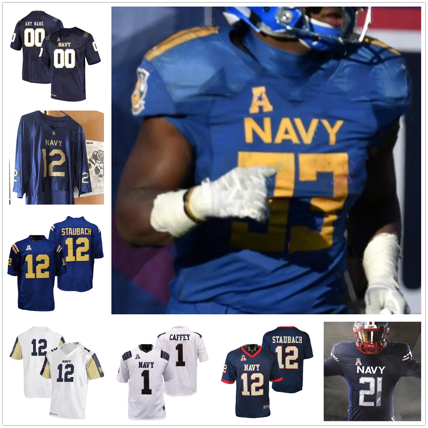 

Custom Fly Navy Midshipmen Football Jersey NCAA College 25 Tazh Maloy 20 CJ Williams 43 Nelson Smith 10 Malcolm Perry 80 Mark Walker