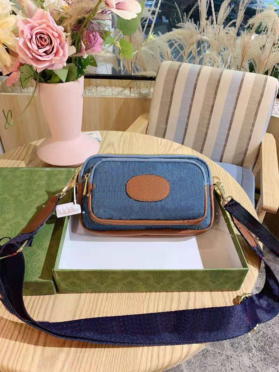 

Bag Male Ms Camera Bales Chest Pockets Oblique Satchel Denim Quality Unisex Girls Women Genuine Leather Handbags Handbag Shoulder Bags, Customize