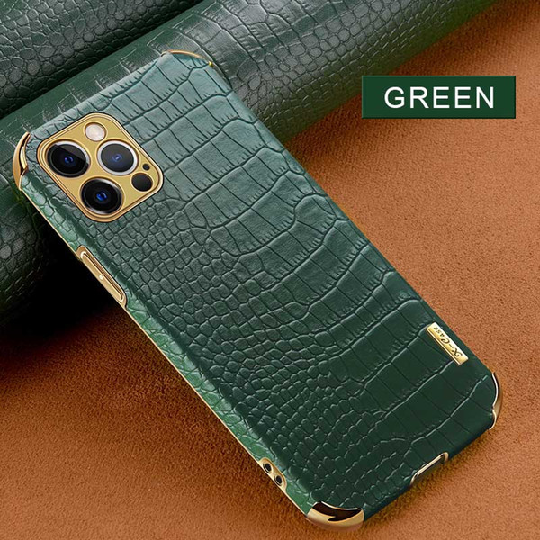 

Luxury Business Leather Crocodile Texture Phone Case For iPhone 13 12 11 mini Pro Max Xs Xr Xs Max 7 8Plus 6 Plus protective cases MQ100, White