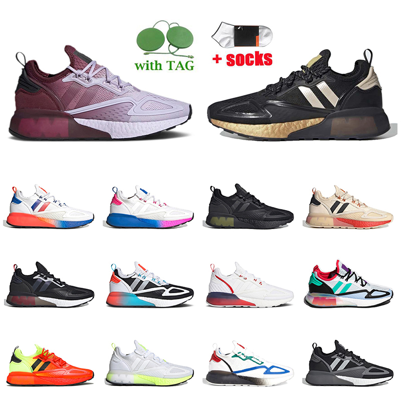 

Fashion 2022 Mens Women Breath ZX 2K Sneakers Shoes 4D Running Triple Black Purple Tint Gradient Fade Sole Cloud White Solar Blue Red Marathon Tennis Sneakers Sport, D4 black grey 39-45