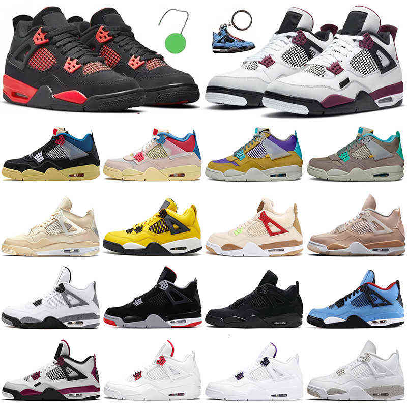

Basketball Shoes 4 Jumpman Air Jorden 4s Black Cat University Blue Bred Cement Court Purple Sail Shimmer Wild Things Mens, 4s metallic pack - court purple