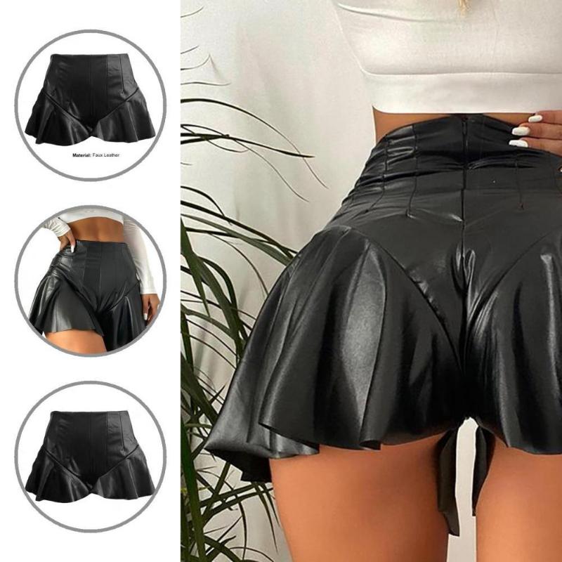 

Women' Shorts Clubwear Fashion Sexy A-Line Ruffles Lady Skirt Boot Cut For Daily Wear, Black