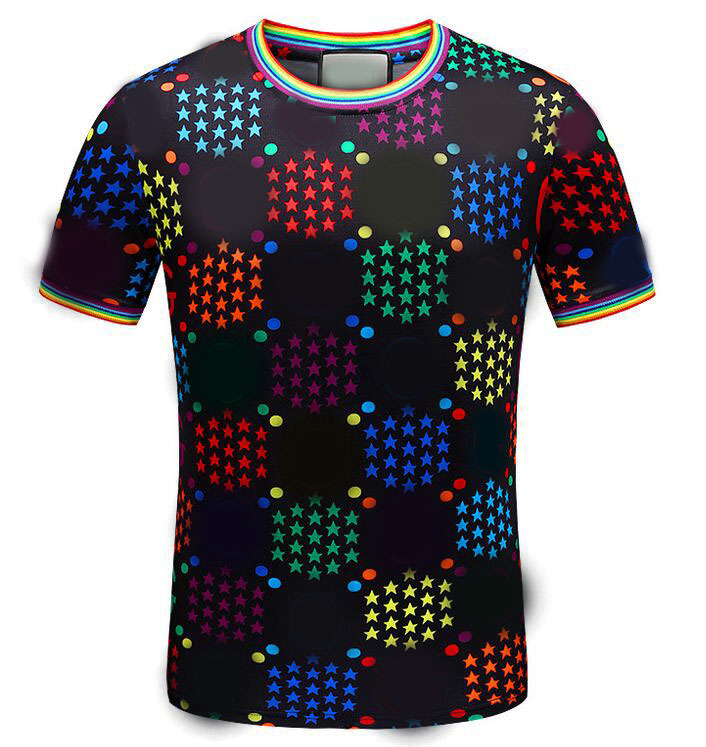 

Men Luxury designer Embroidery Geometric patterns T- shirt Print Angels Palm Quick Dry Short Sleeve size M-3XL BQ1, White;black