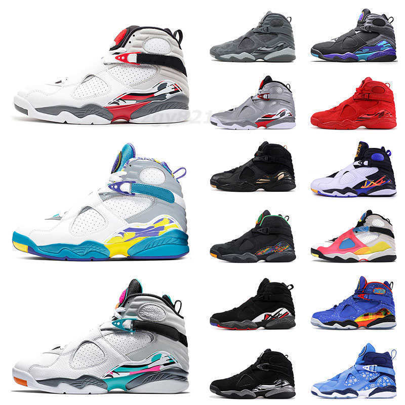 

Top Fashion JUMPMAN 8 8s Mens Women Basketball Shoes Aqua Black South Beach White Valentines Countdown Pack Trainers Sneakers 7-13 we02, # 5