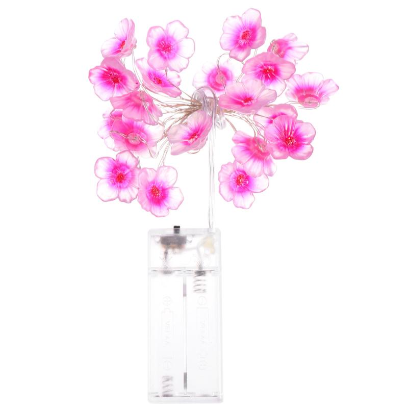 

1 Set String Light Peach Flower Garden Lamp Lawn Lamp without Battery, Pink