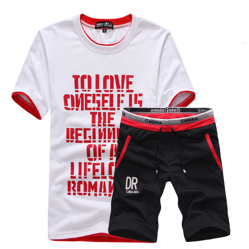 

2021 New Casuais Masculinos Vero, Confortvel Em Torno Do Pescoo Respirvel Camiseta De Manga Curta + Shorts Ternos, Conjuntos Yn8s, Blue