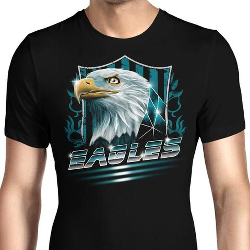 

European-style pointed eagle pattern ins wind round neck short-sleeved T-shirt for men and women, comfortable and loose, White;black