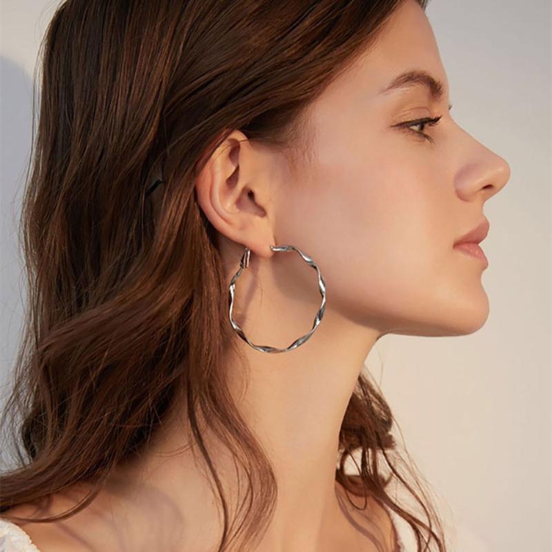 

Hoop & Huggie 1 Pair Gold Color Earrings For Women 2021 Korean Fashion Simple Piercing Prom Party Trend Jewelry Gift