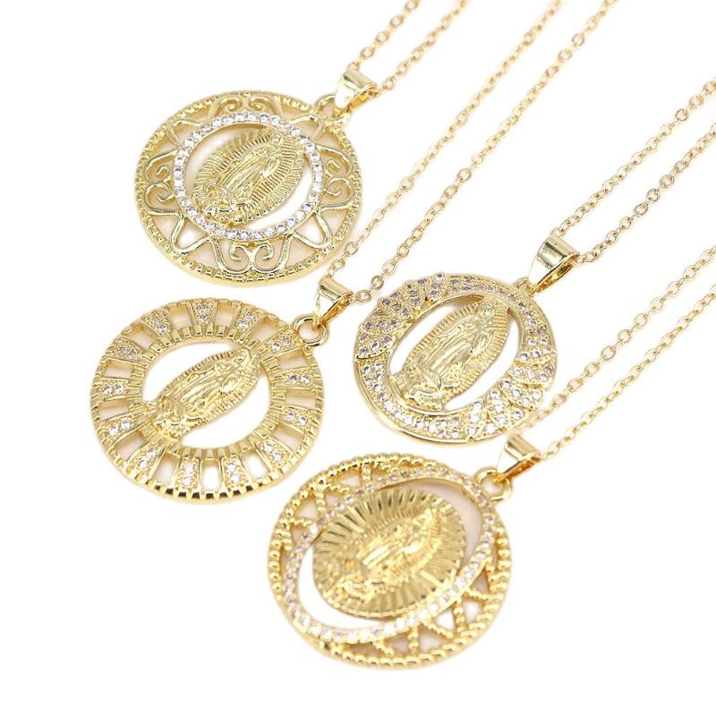 

Pendant Necklaces 10PCS, Fashion Virgin Mary Necklace For Women Charm Female Religious Jewelry Gift, Silver