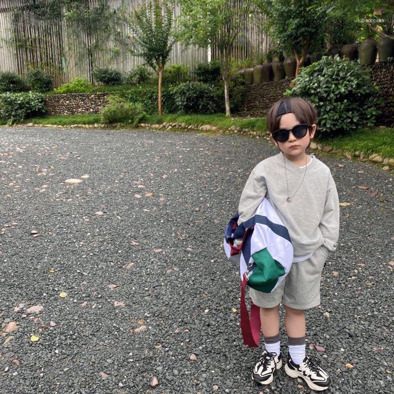 

Clothing Sets 2021 Children's Men's Autumn Suit Long Sleeve Leisure Sports Sweater Two-piece Set11, Gray