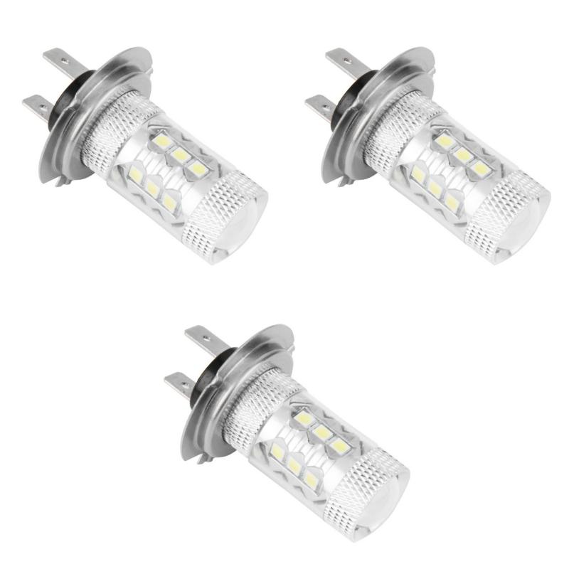

Car Headlights 3pcs H7 DC 12V 80W 6000K LED Foglight Lamp Bulbs (White)