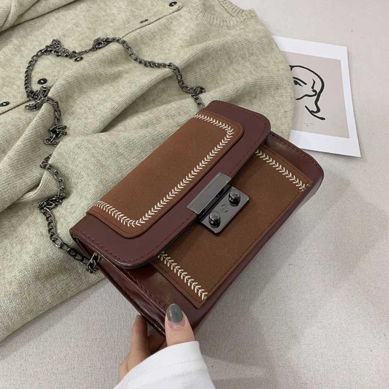 

Women Small Square Bag Retro Fashion Small Square Bag Casual Wild Shoulder Messenger Mobile Phone Packet #srn, Black