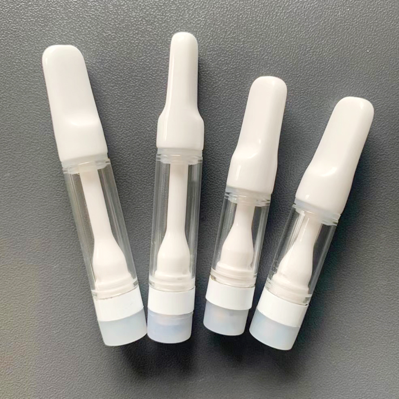 

Full Ceramic Vape Cartridges 0.5ml 1.0ml Empty vape pen cartridges 510 Disposable Carts Childproof Snap on Tops Thick Oil Atomizers