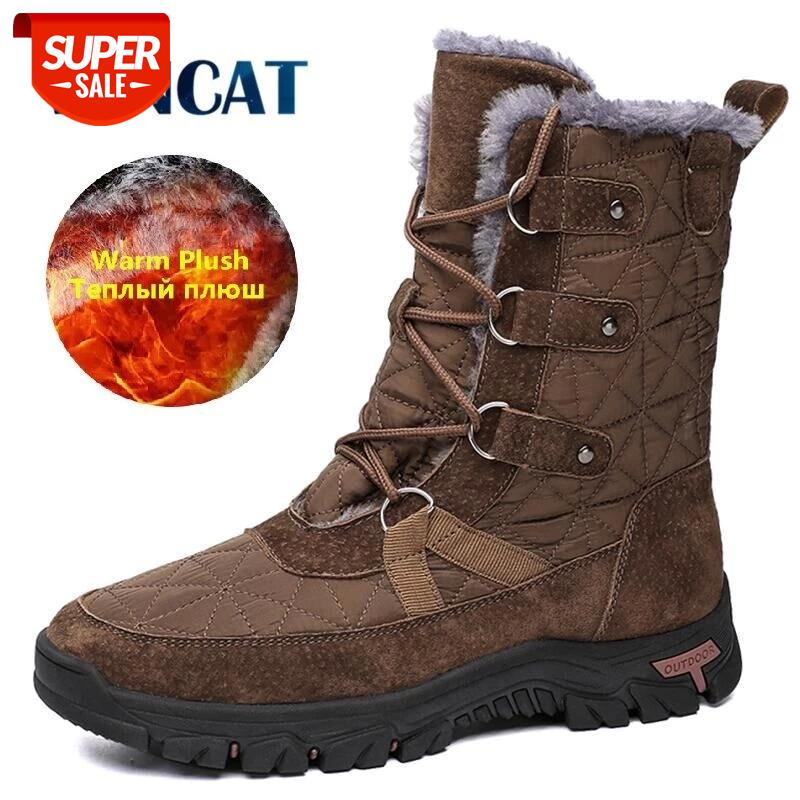 

Brand Men's Winter Boots Waterproof Men's Boots Warm Plush Snow Outdoor Non-slip Hiking Work Shoes Men Ankle #Fz1s