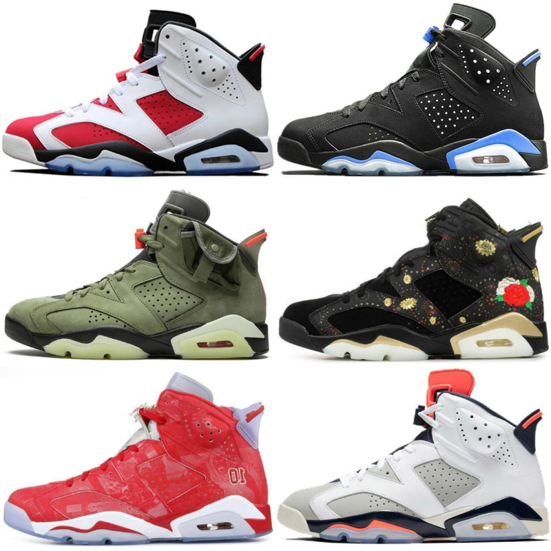

SELL 2021 Hot Travis Scotts Jumpman 6 Laser Fuchsia Washed Denim Men Basketball Shoes 6s Trainers Mens Sports Sneakers With Box Designer, 22