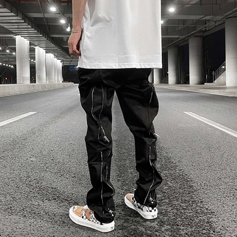 

Men's casual pants, large slacks, hip hop, loose, black washed