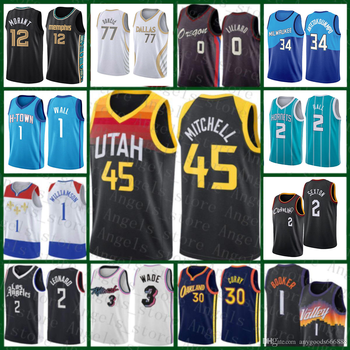 

Donovan 45 Mitchell Utah Jazz New 2020 2021 New basketball Jersey James 33 Wiseman Jayson 0 Tatum Ja 12 Morant 28 White Beige, Jersey-tihu