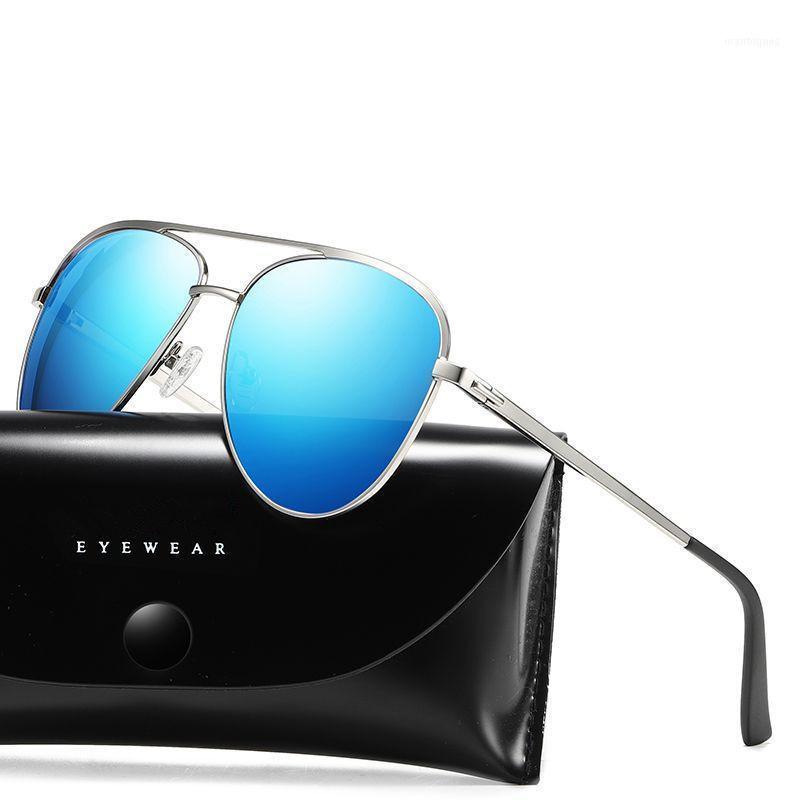 

Sunglasses BRAND DESIGN Pilot Men Polarized Metal Frame Anti-Glare Mirror Lens 2021 Fashion Fishing Sun Glasses Male M281+CASE1