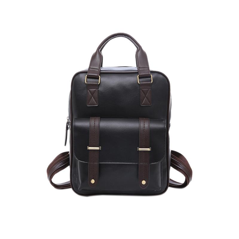 

Backpack British Retro College Style Student Anti-Theft Waterproof Travel, Black