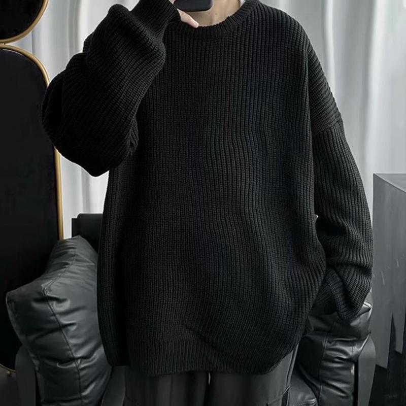 

Men's Sweaters Warm Trendy Leisure Spring Sweater Long Male All Match For Work, White;black