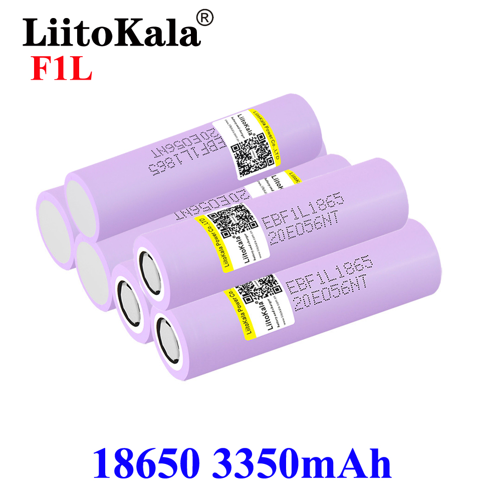 

LiitoKala Original 3.7v 18650 F1L BATTERY 3350mAh Lithium Rechargeable Batteries Continuous Discharge 15A For Drone Power Tools Toys