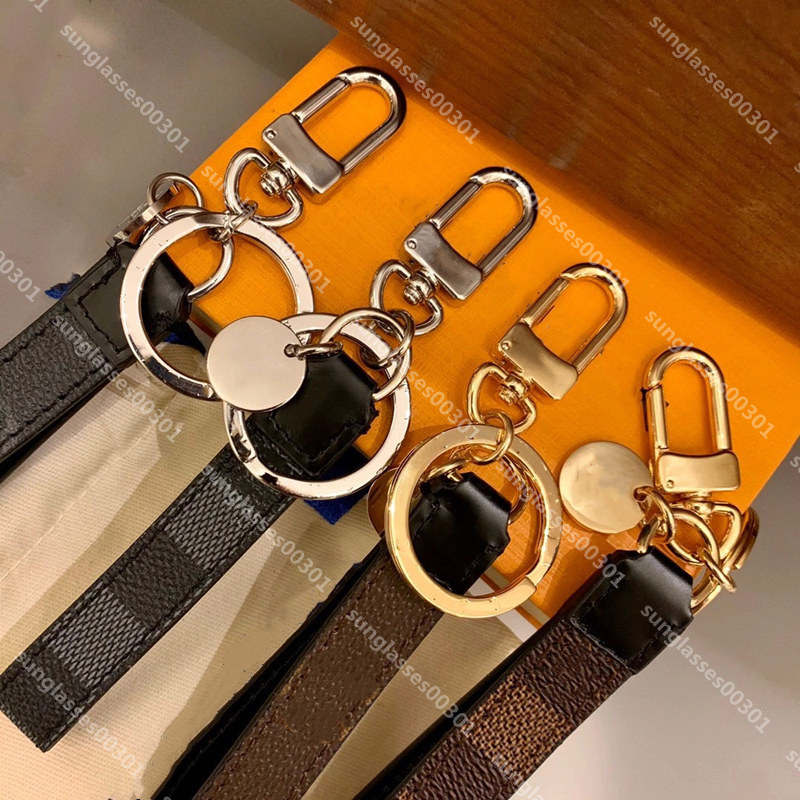 

Fashion Luxurys Print Keychain Designer Mens Car Key Chain Handmade Leather Wallet Keychains Women Bag Pendant Accessories Decorations Gift With Box