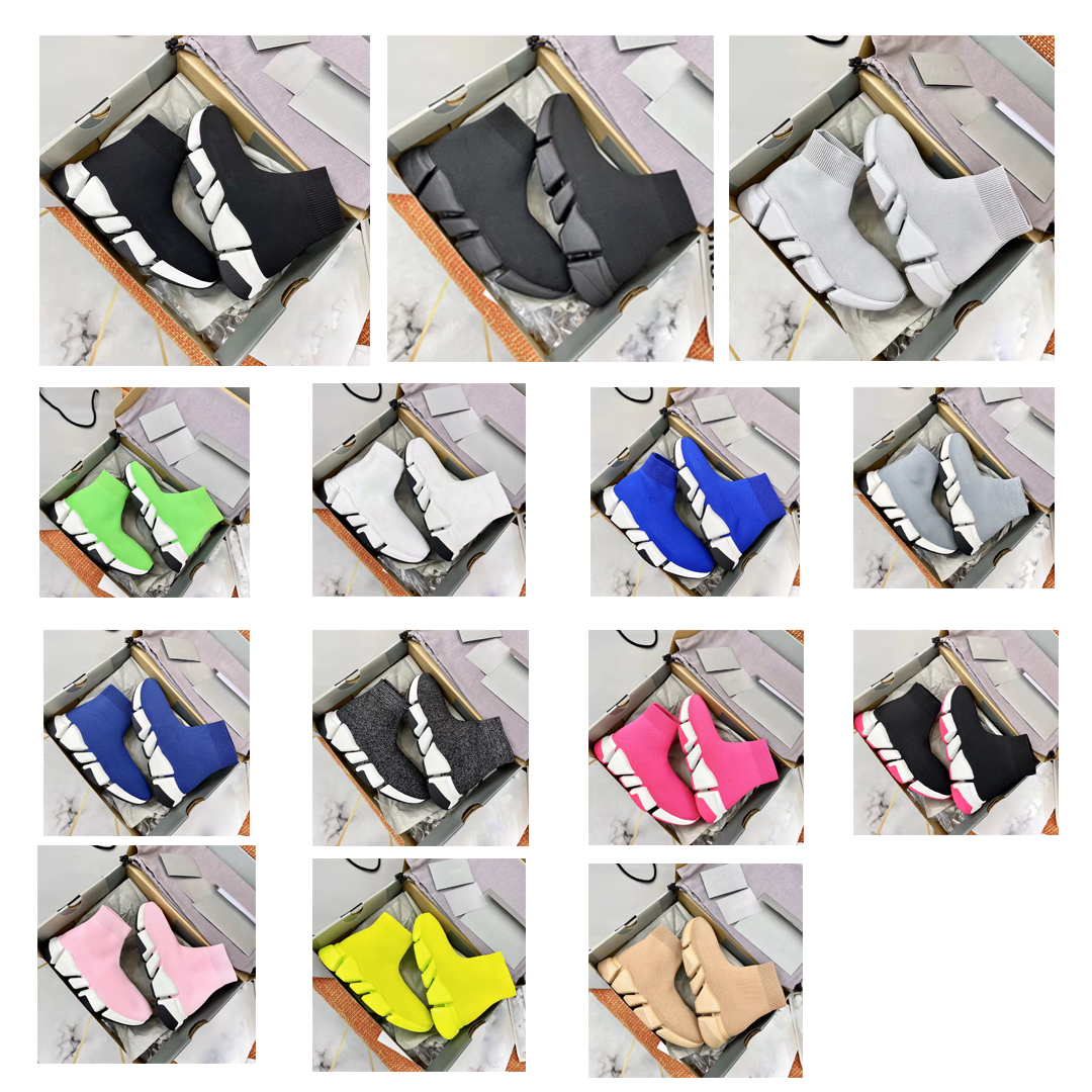 

Top quality men and women Paris designer casual shoes woven socks speed 2.0 sneakers triple S black sports outside trainer size 36-45, Sky blue