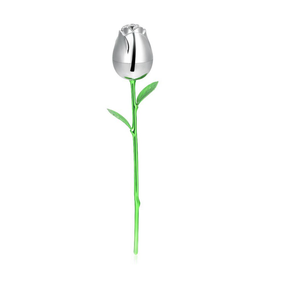 

Wholesale silver rose flower cremation urn pendant, ashes jar souvenir to commemorate family or pet