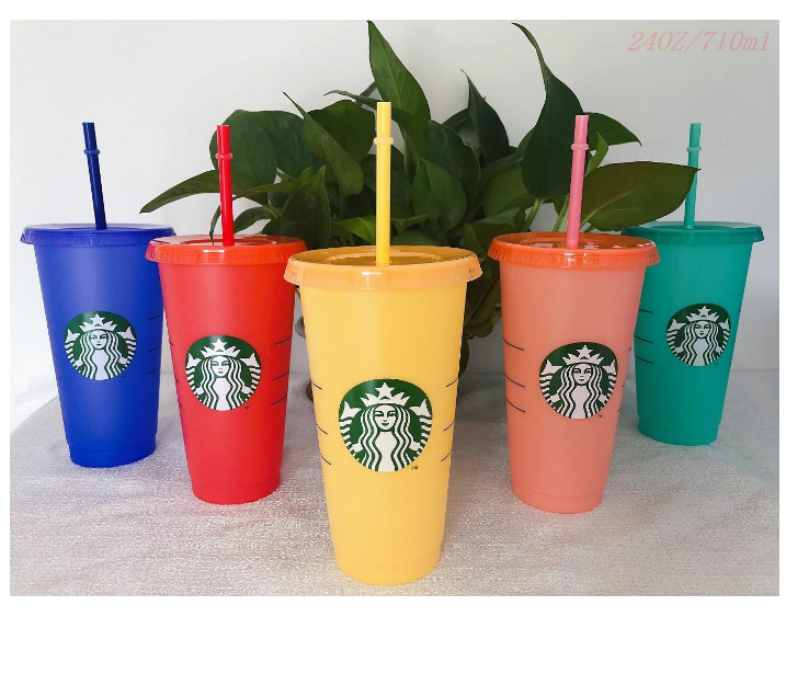 

Mermaid Goddess Starbucks 24oz/710ml Plastic Mugs Tumbler Reusable Clear Drinking Flat Bottom Pillar Shape Lid Straw Cups mug, Extras are not products