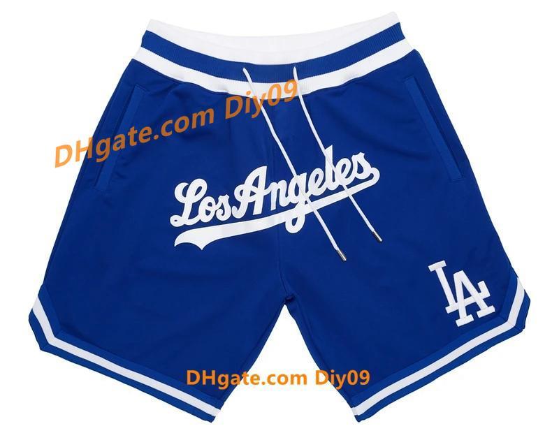 

Los Angeles Dodgers MEN JUST DON By Mitchell & Ness baseball Shorts Pocket PANTS S-2XL, Black;red
