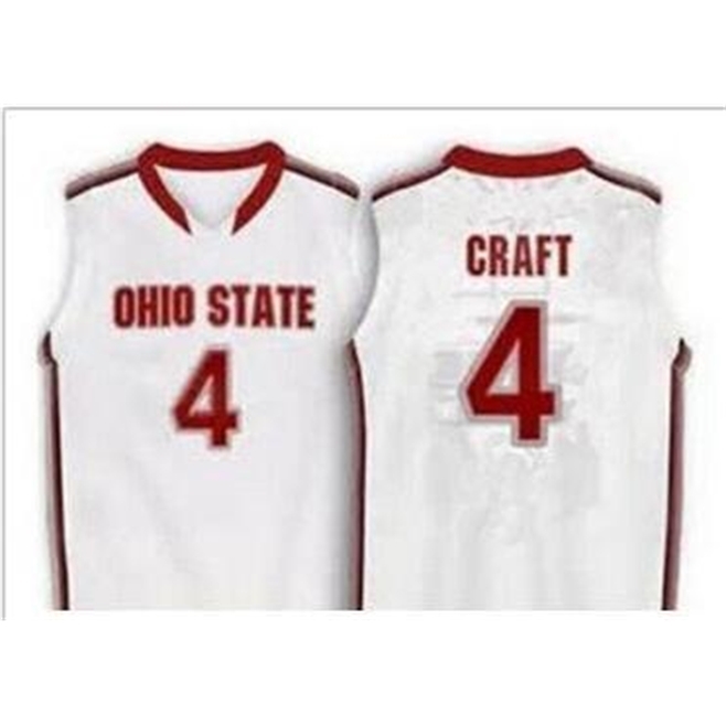 

Vintage 21ss #4 Aaron Craft Ohio State Buckeyes HIGH SCHOOL Game College Basketball jersey Size S-4XL or custom any name or number, Ivory