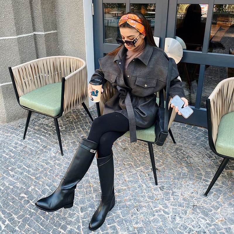 

2021 New Women Turn-dowm Collar Sashes Elegant A-line Button Pocket Solid Long Sleeve Winter Offic Lady Steeetwear Coat Ykqx, As picture