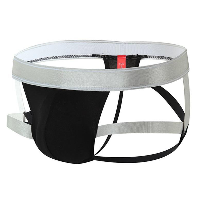 

Underpants Men Jockstrap Thong G-String Pouch Panties Underwear Sexy T-Back Briefs, Black;white