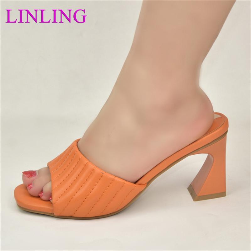 

Dress Shoes 2021 Fashion Women Slipper High Heels Pumps Arrival Plus Size 42 Italian Wedding Ladies Shoe, Black