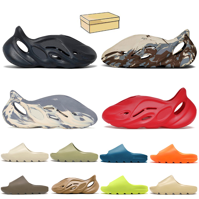 

Top Fashion Women Mens Slippers Designer Slides Moon Gray Cream Clay Mineral Blue Vermillion Ochre Core Enflame Orange Glow Green Resin Slide Slipper Sandals, C22 kids 32-35
