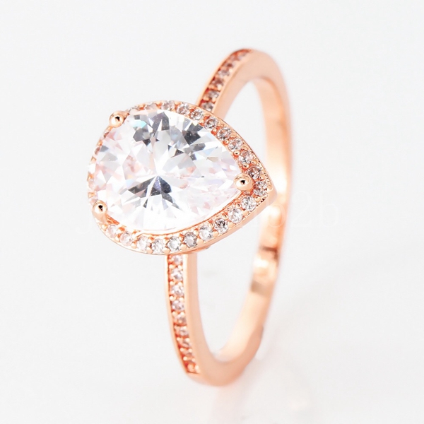 

PJ006 Real 925 Sterling Silver Diamond RING Wedding Ring Gifts Engagement Jewelry for Women With Original Packing, Slivery;golden